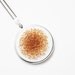 Necklace Pendant in Embroidered Abstract Orange and Pale Peach Gradient, Ombre French Knots- PENDANT ONLY