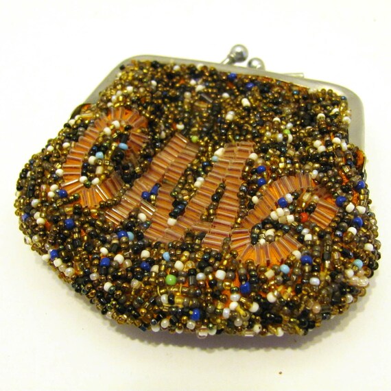 Items similar to beaded vintage CAAC coin purse on Etsy