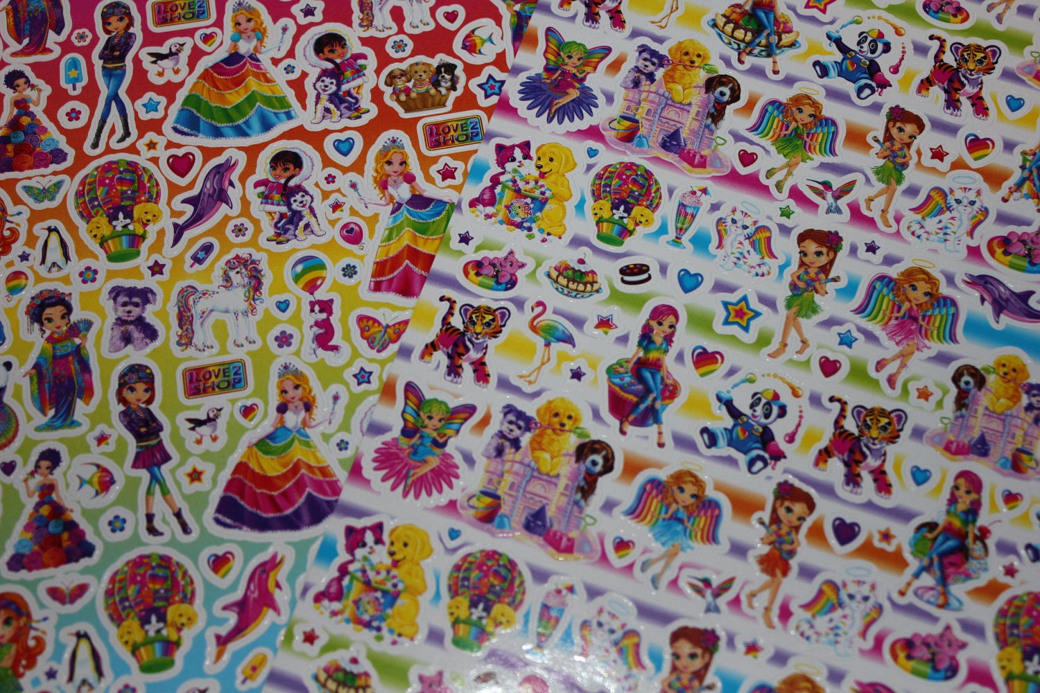 Lisa Frank Sticker Book 1885 stickers 12 pages