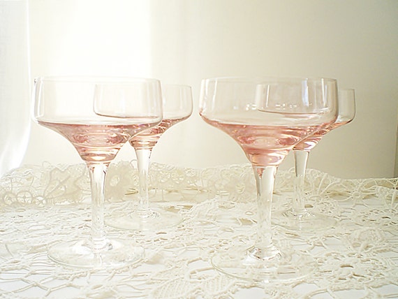 Vintage Pink Champagne Glasses 7