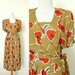 Vintage 80s brown red poppies dress floral (medium)