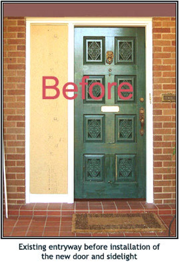 Custom Made Mission Style Front Door with Stained Glass