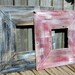 Black And Red Up Cycled Fence Wood Frames, Mantle Decor, Aged Weathered Wood, Rustic Shelf Sitters