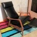 reserved for a VINTAGE Milo Baughman reclining mid century modern chair with footrest bLACK