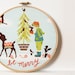 Holiday Home Decor. Hand Embroidered Hoop Sign. "Be Merry", Winter Wonderland Scene. Handmade by merriweathercouncil on Etsy