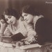 Beautiful Image of Friends Sharing a Book Early 1900s