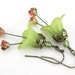 Vintage Style Lucite Flowers Earrings - Green Bell