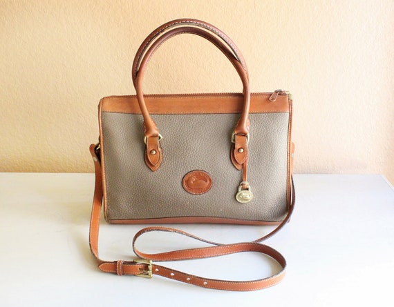 Dooney and Bourke Khaki Color Pebble Leather and Tan by grassdoll