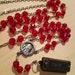 Functional Harmonica Necklace on Vintage Red Beaded Rosary