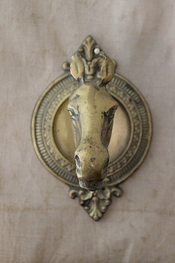 vintage brass horse head wall mount by Harmonicajane on Etsy