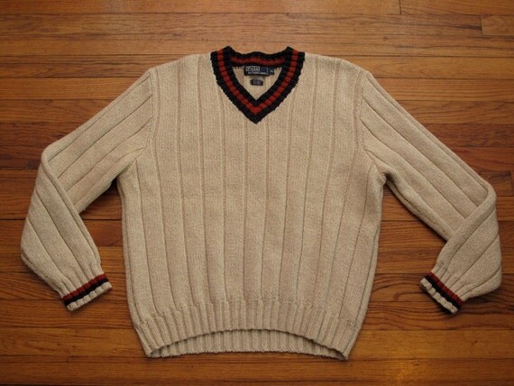 mens vintage ralph lauren tennis sweater