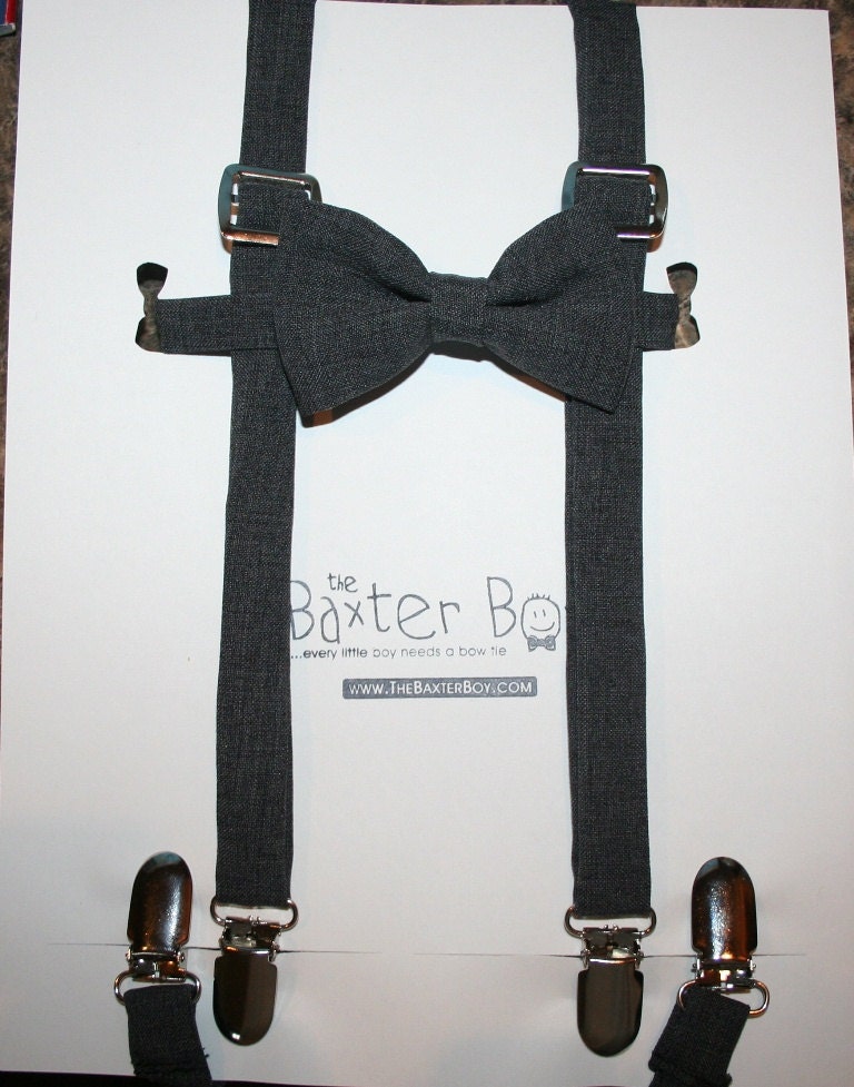 Dark grey polyester suspenders for little boys photo prop