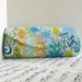 Clearance. Cotton clutch bag, Multi colored clutch purse, blue, green, gold,