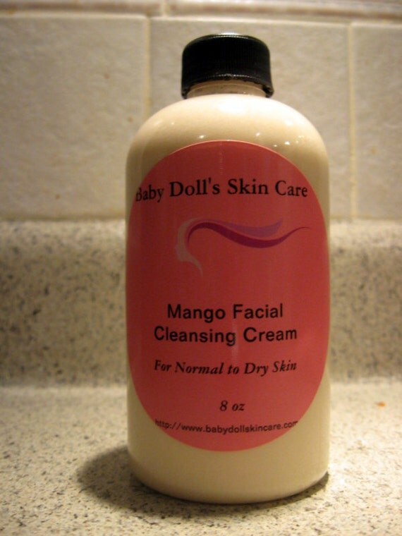 Mango Butter Facial Cleansing Cream All Natural 8 oz Bottle