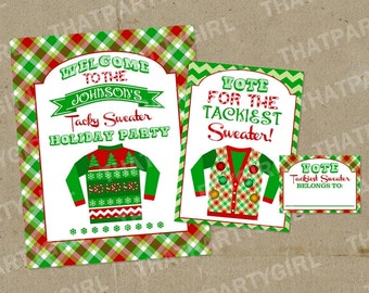 Ugly Sweater Party Voting Awards Ballots Sign Decorations Ugly Sweater Party Voting Awards Ballots Sign Decorations