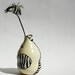 Hand painted Ceramic Vase, Zebra Design, Real Leather, Hand Decorated