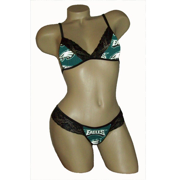 Sexy NFL Lingerie Philadelphia Eagles Lace Bralette & Thong