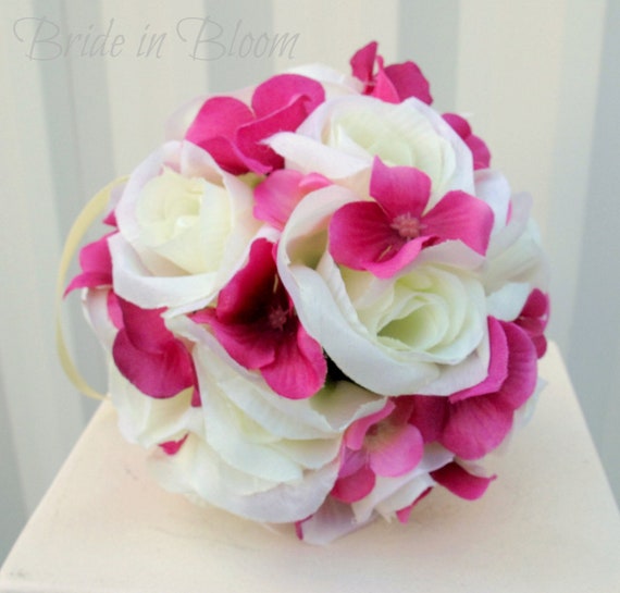 Wedding flower balls Flower girl kissing ball Pomanders Wedding