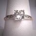 Antique White Sapphire Wedding Ring Vintage Art Deco