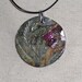 Carved flower ruby in zoisite pendant July birth stone on an adjustable leather cord packaged in a gift bag J544