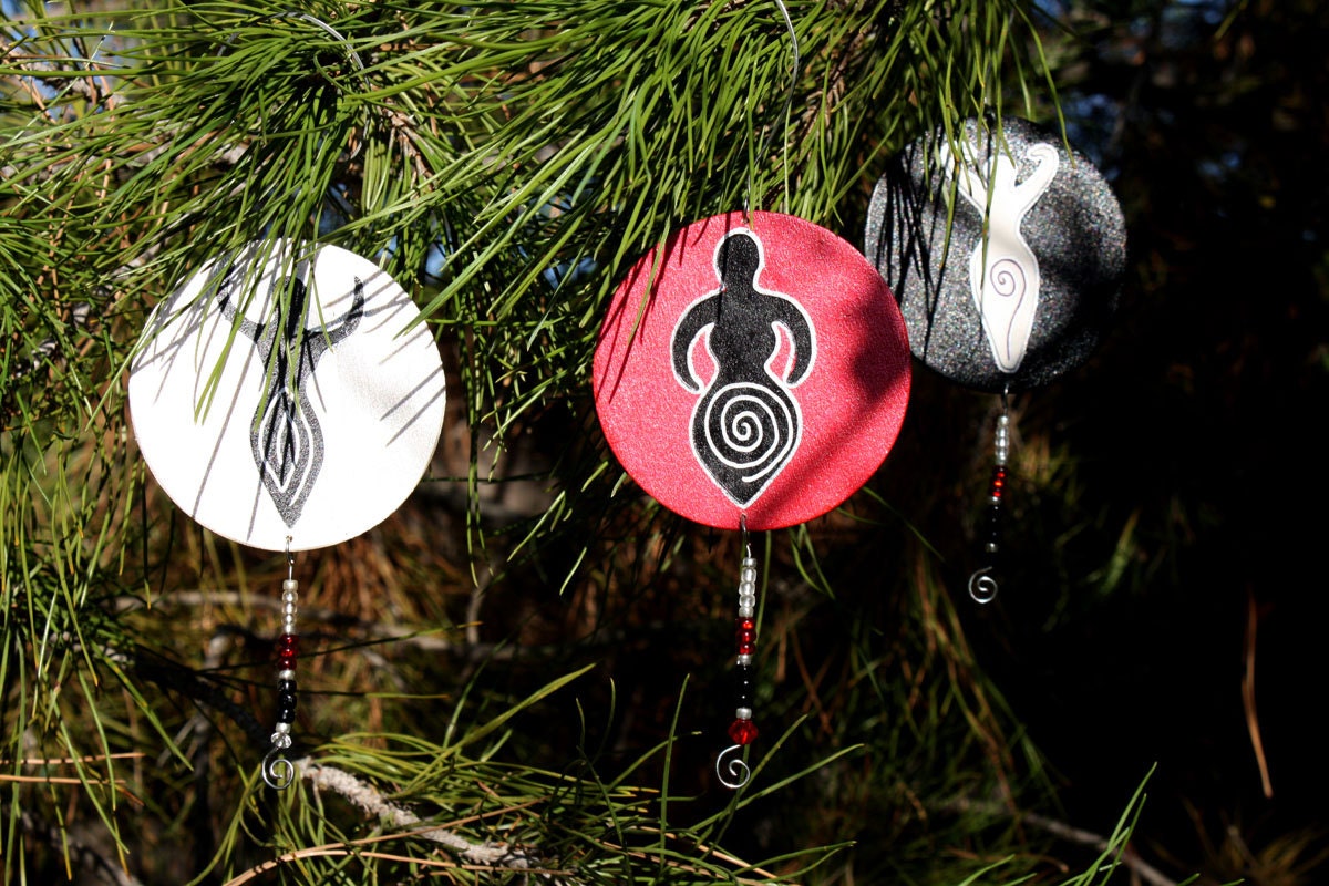 Pagan Holiday Ornaments Triple Goddess Ornament Trio
