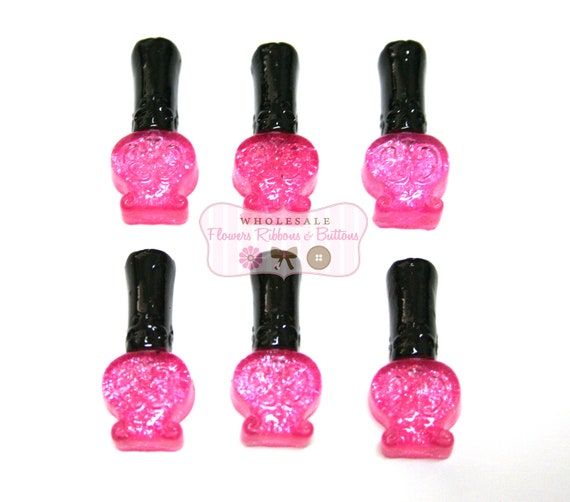 Pink Nail Polish 30 X 23mm - Set of 6