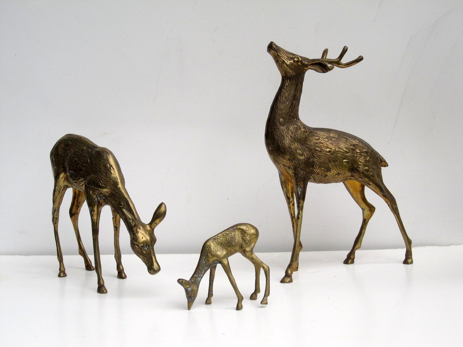 brass deer family woodland deer figurines extra large brass deer family woodland deer figurines extra large