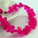 Stunning hot pink faceted chalcedony pear briolettes 9mm set of 8