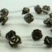 Adorable pyrite carved rose beads 9mm one pair