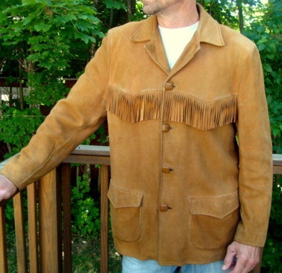 Vintage 1950's Men's Large Buckskin Jacket w by TheNorthCottage