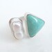 20% OFF: The Ocean is That Way Ring - Battle Mtn. Turquoise, Freshwater Pearl, Sterling Silver one of a kind unique