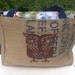 RESERVED FOR AMY White Apple Orginial Owl Print Eco-Friendly Market Tote Handmade from a Recycled Coffee Sack