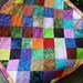 Bright batik squares quilt lap quilt throw quilt quilted wall hanging