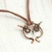 Black Friday Etsy Owl necklace - Patinated copper, oxidized, woodland, rustic, wirewrapped necklace