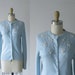 vintage 1950s cardigan / 50s sweater / beaded cardigan