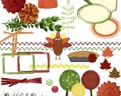 25% OFF SALE Thanksgiving Clip Art for Scrapbooking and Card Making - Give Thanks Il_170x135