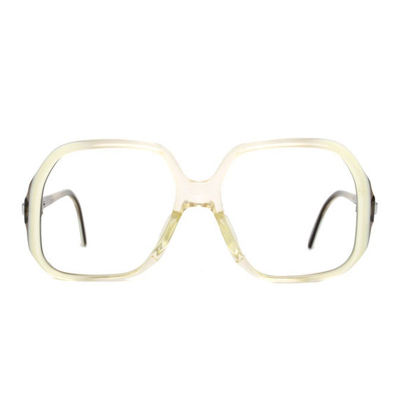 Big Transparent White Brown Vintage Eyeglasses - oversized Marwitz glasses