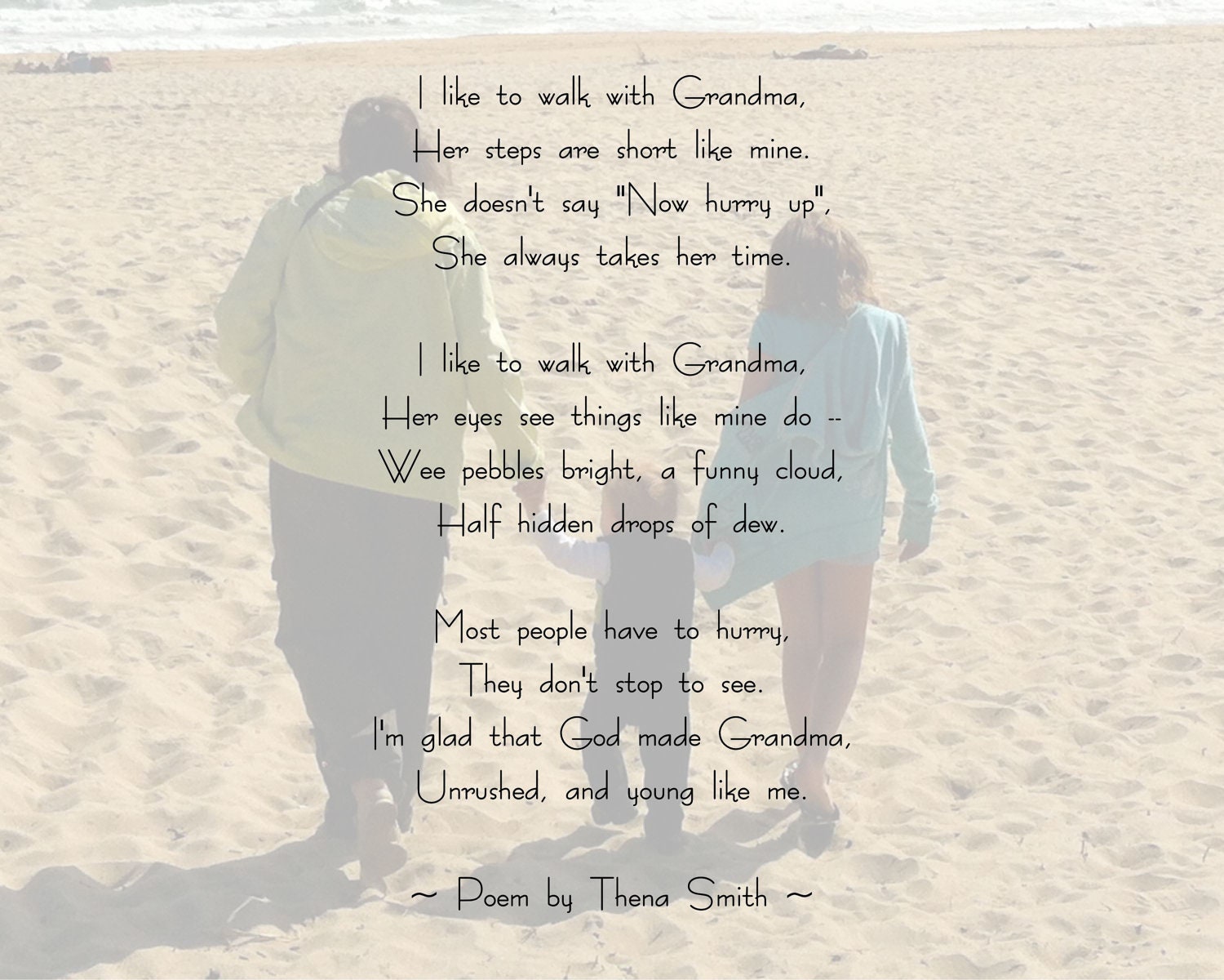 Personalized Grandma Poem Digital Print Nanny Nana Granny