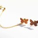 Ear Stud Chains Gold Butterfly Rhinestone Studs Ear Wrap Earcuff