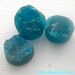 NeOn BLUE Apatite. Rough Top Natural Surface. Free Form Shapes. 3 pc. 7.60 cts. 7-8mm (AP231)