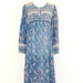 Vintage 70s Indian Gauze Sheer FLORAL Bib Hippie Boho Tent Midi DRESS