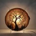 Tree Of Life Ancient Spirit sculpture Natural Brazil geode Agate slice, Tourmaline, Crystals, Citrine, Moss Agate LAMP, original Art LP21