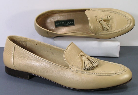 cole haan tassel loafers shoes womens 10 m b bone vintage