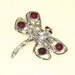Vintage Dragonfly Brooch Red 1950s Rockabilly