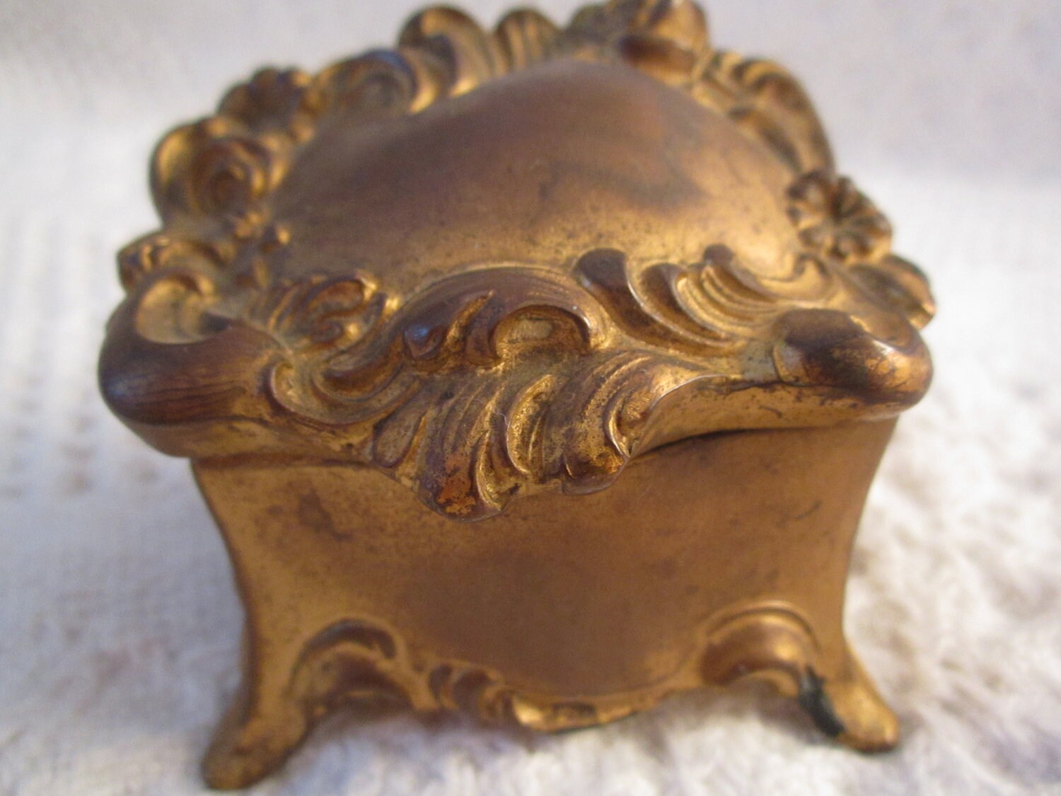 Antique Early 1900s Gold JEWELRY CASKET Box marked J.B. 928 