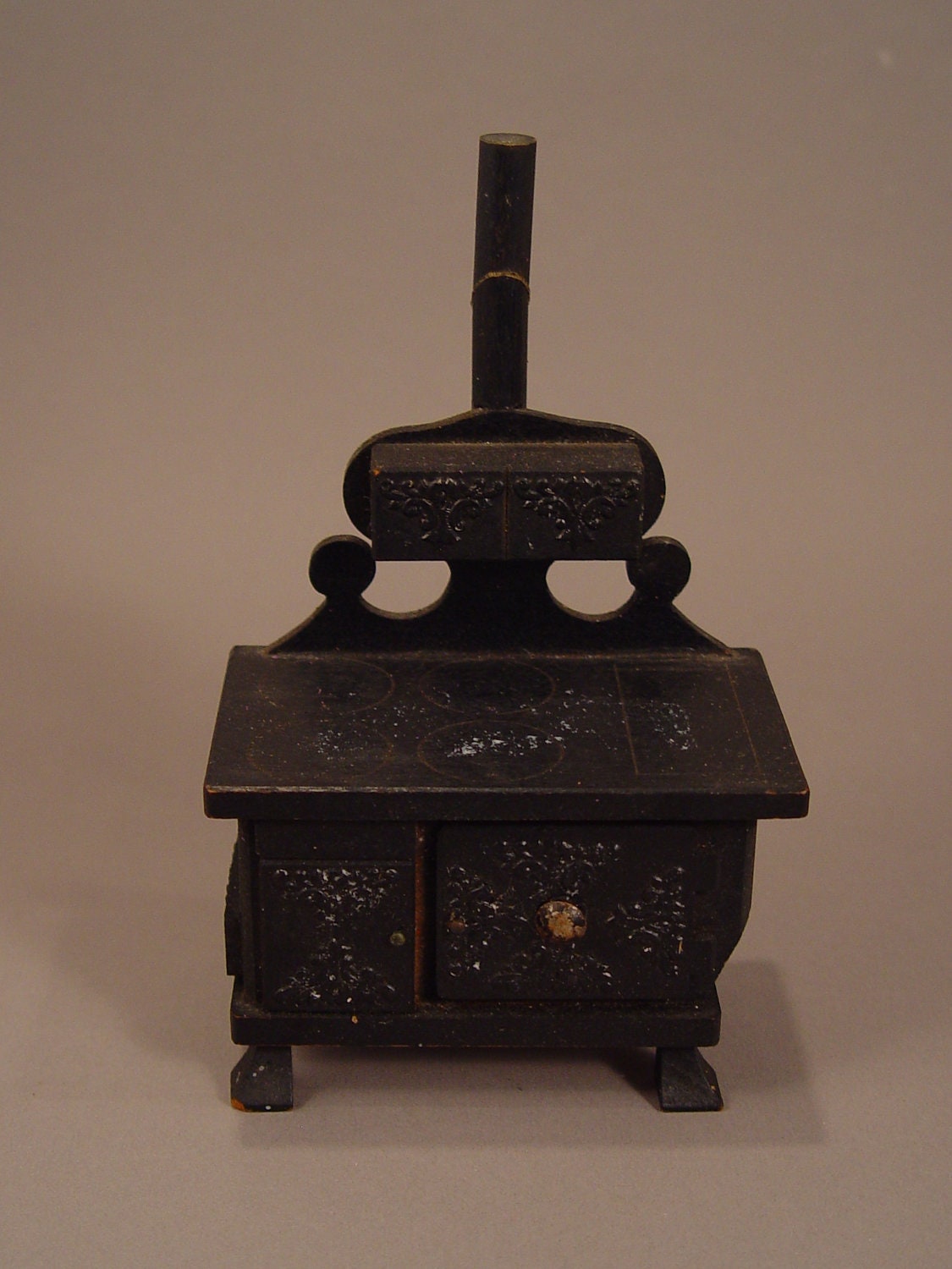 Vintage Dollhouse furniture Cast Iron Wood Stove by drawerpurge