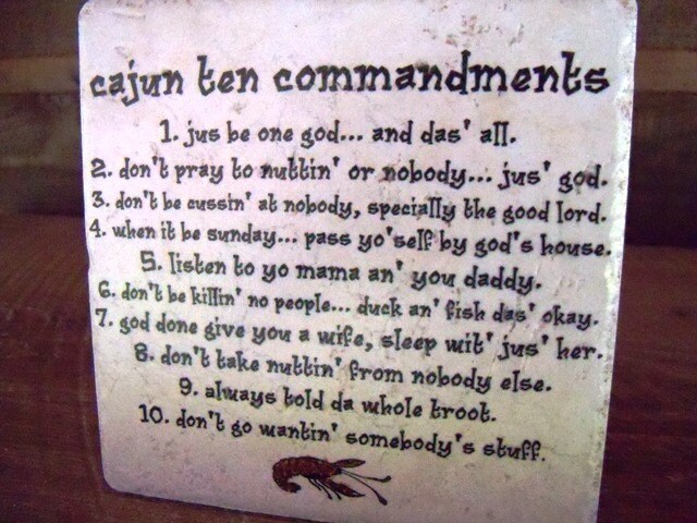 Cajun 10 Commandments Plaque
