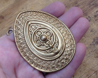 Vintage Brass Stamping Large Renaissance Moroccan