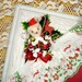 Vintage Christmas Hankie and Spun Cotton Santa Reindeer Sleigh Corsage Pin Gift Set Stocking Stuffer