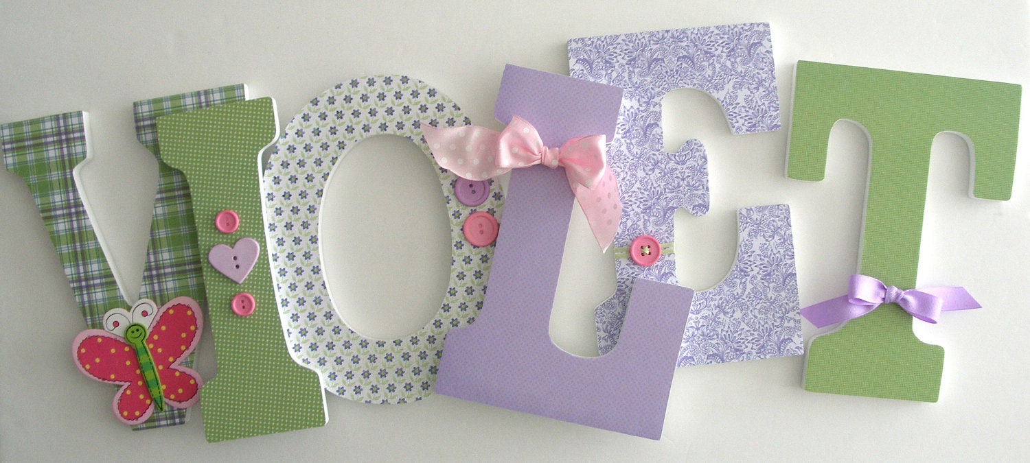 Custom Wooden Letters for Girl Pastel Green by LetterLuxe on Etsy